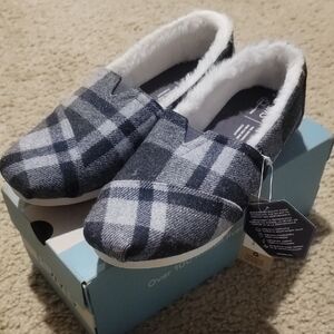 Women's Cozy Plaid/Faux Fur Alpargata TOMS